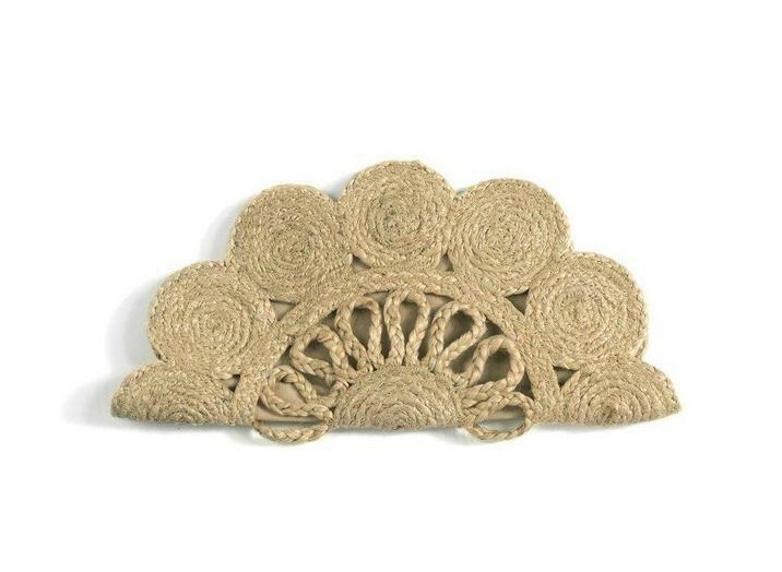 GORGEOUS “Val” Cotton Jute Woven Clutch Bag Natural Shiraleah NWT