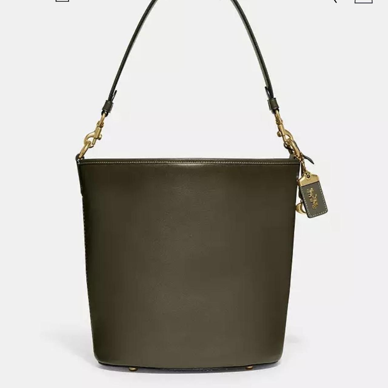 Coach Dakota Bucket Bag. Glovetanned Leather, Olive Green. New Without Tags.