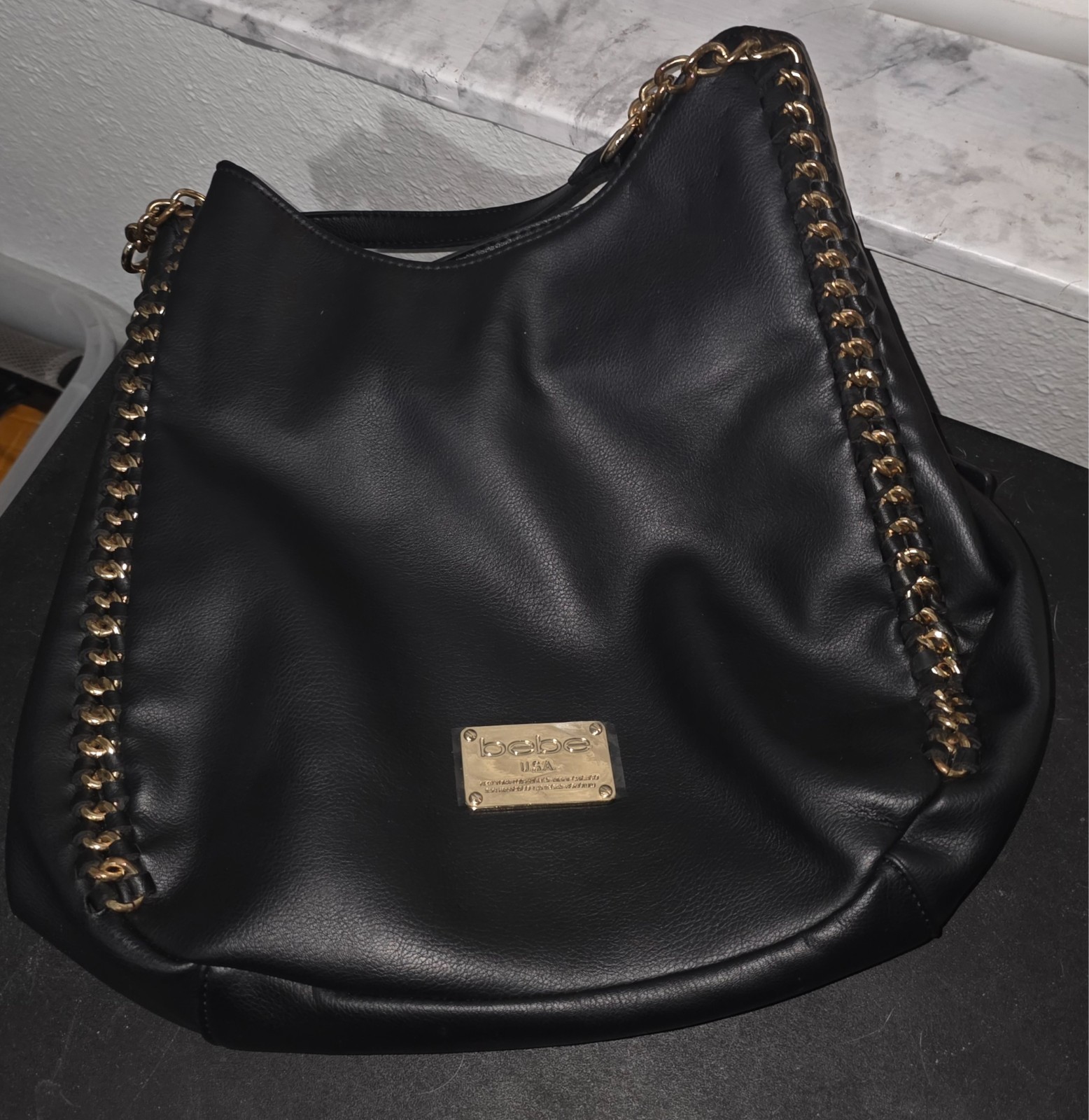 Bebe Colette Black Triple Entry Hobo Bag New Women/Unisex
