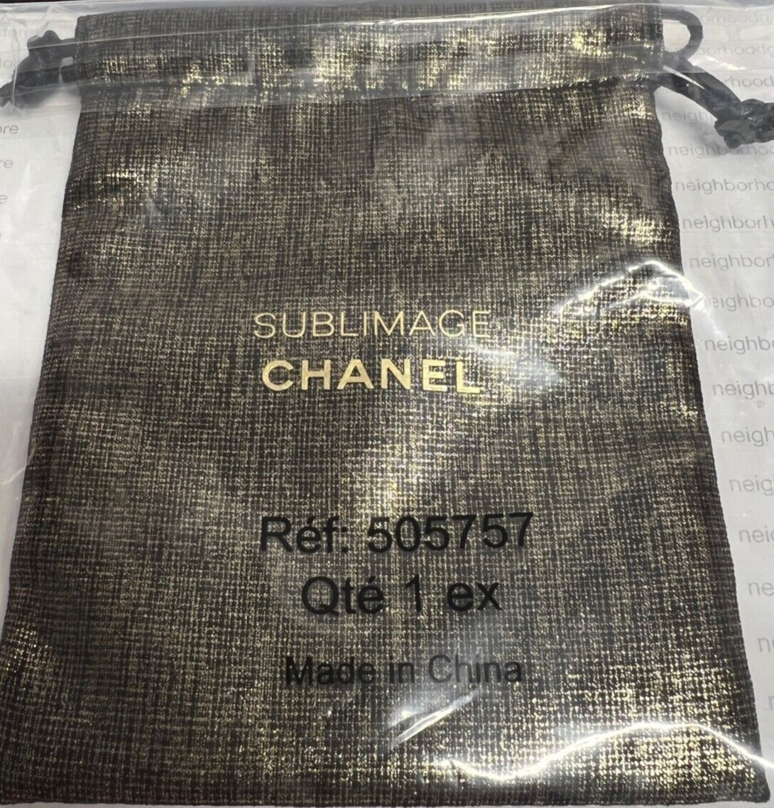 NEW Small Chanel Dust Bag Drawstring 4.5“x 5.5″ BLACK/GOLD AUTHENTIC SEE PIC