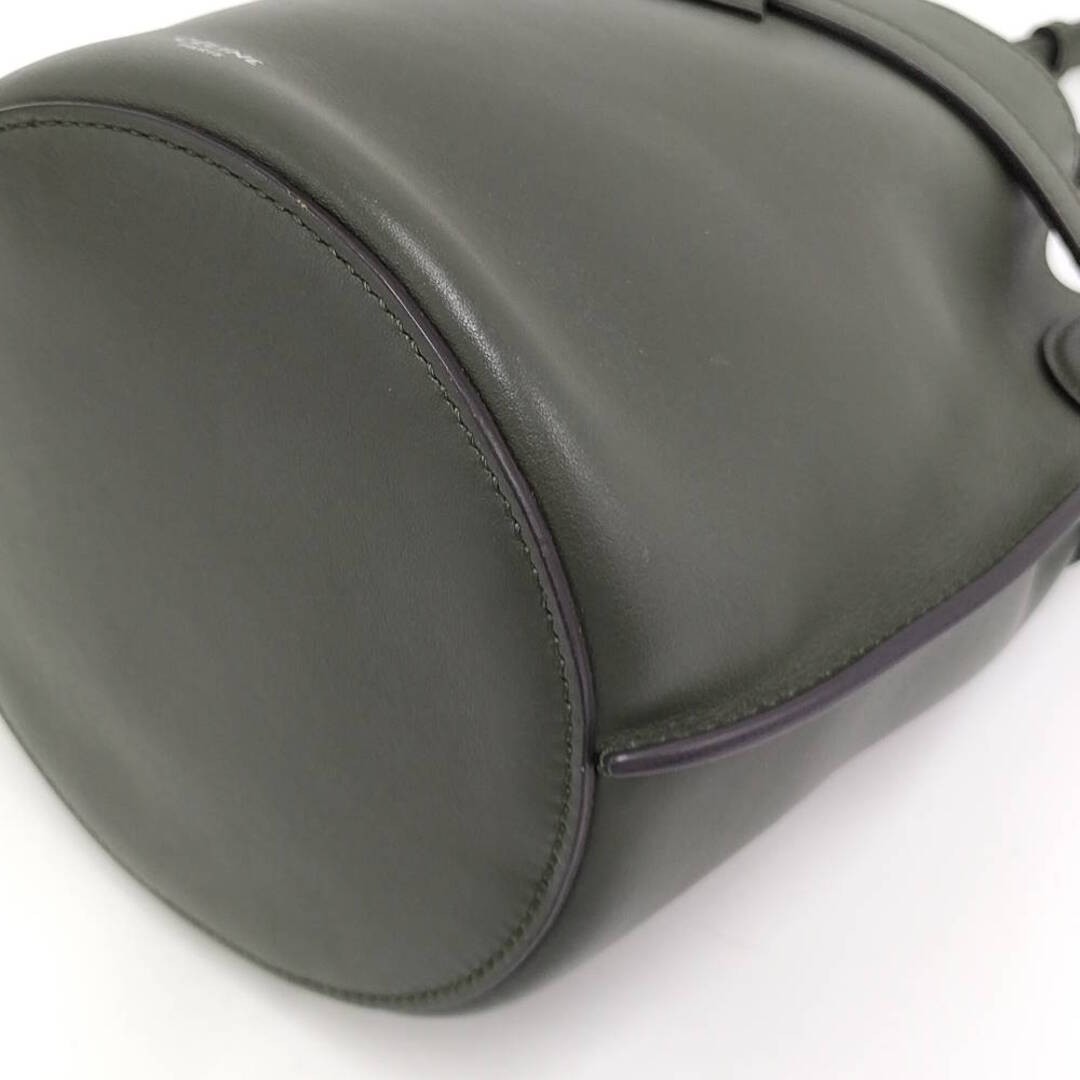 Celine Shoulder Bag Leather Khaki 187243A Used SKAI-0
