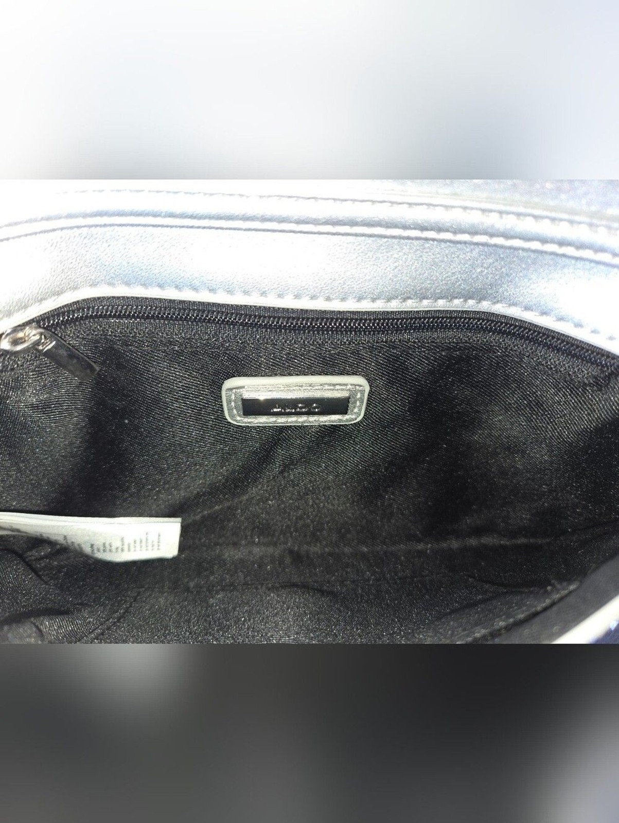 Aldo Mallasvex Silver Rhinestone Envelope Clutch Crossbody Evening Bag