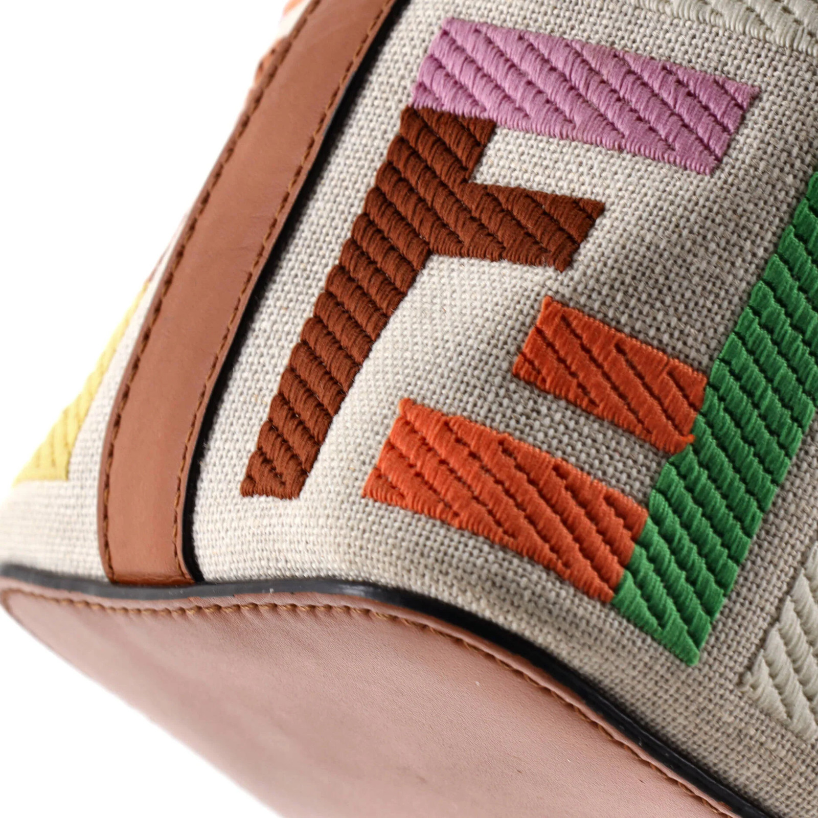Fendi Mon Tresor Bucket Bag Zucca Embroidered Canvas Mini