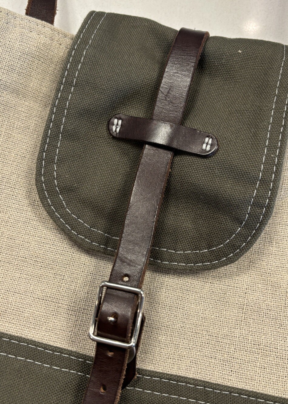 Infusion Green Canvas Leather Strap Shoulder Hobo Crossbody Bag Purse Handcraft