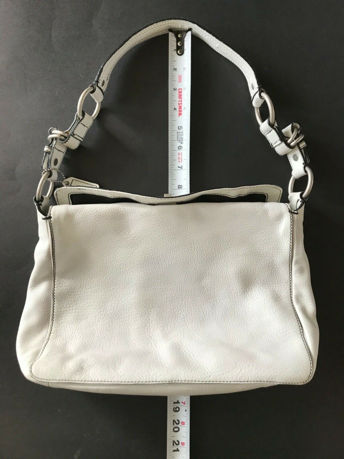 Hobo Shoulder Purse Off White Leather All-Season Pebbled Made In Canada GREAT