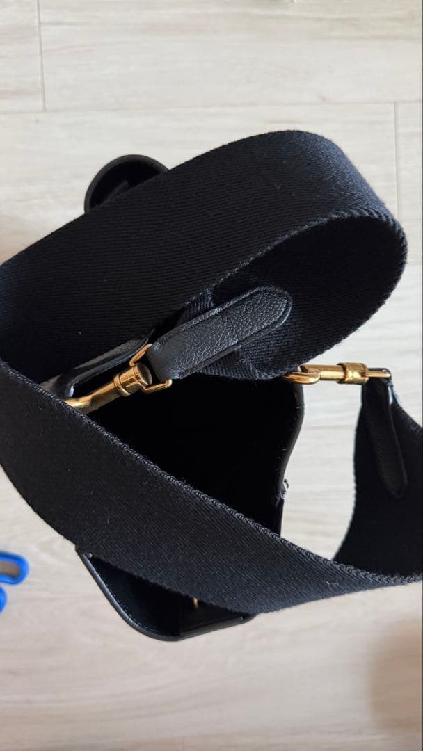 CELINE Sangle Bucket Bag Black Small Leather Shoulder Bag Mini Auth From Japan