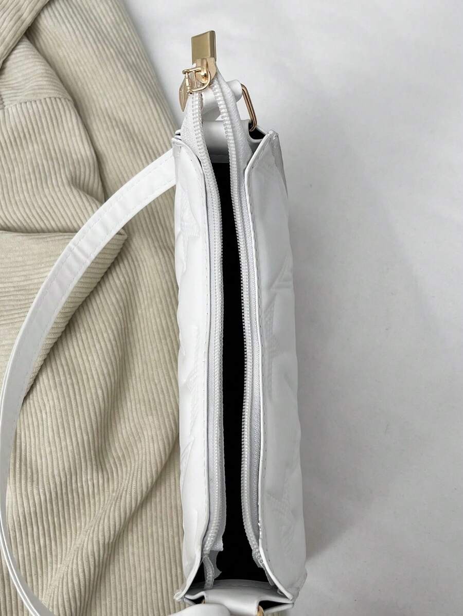 Star Cutout Baguette Bag Small PU Leather Shoulder Purse Women Casual Chain