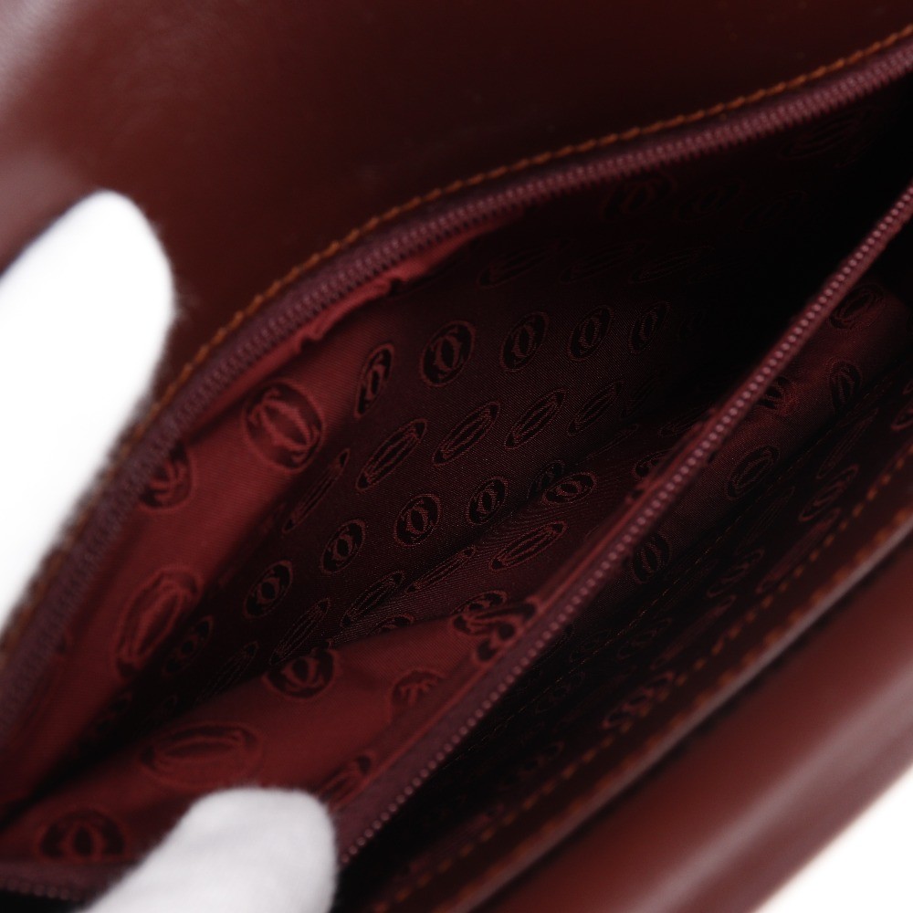 CARTIER Must Line Shoulder Bag Bordeaux Calfskin Women
