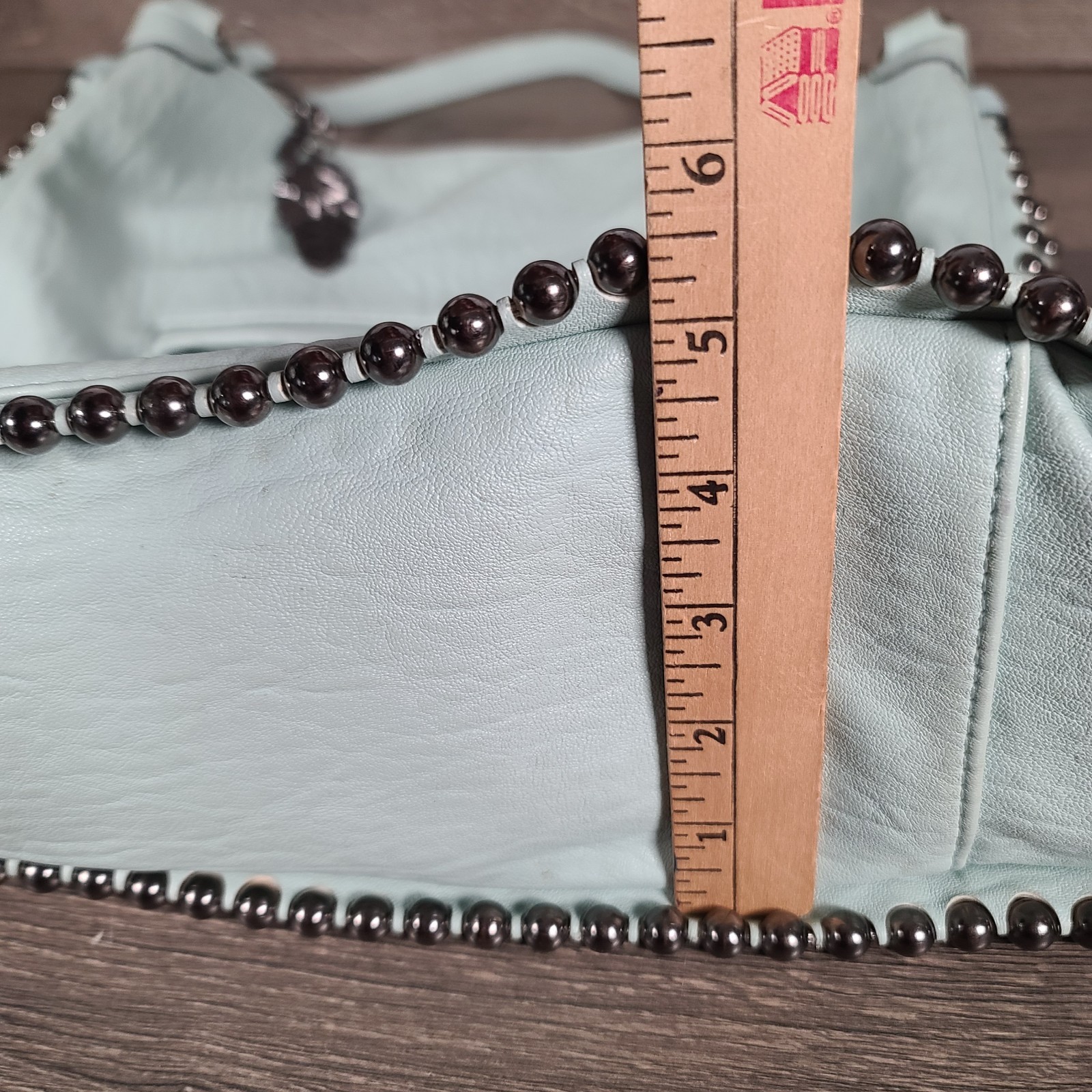 Jessica Simpson Mint Green Bag Shoulder Straps Large With Silver Studs