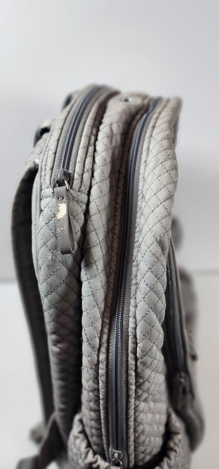 Vera Bradley Pretty Quilted Gray Iconic Campus Backpack