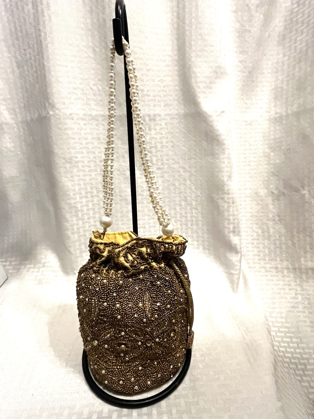 Natasha Antique Gold Beaded Potli Bag