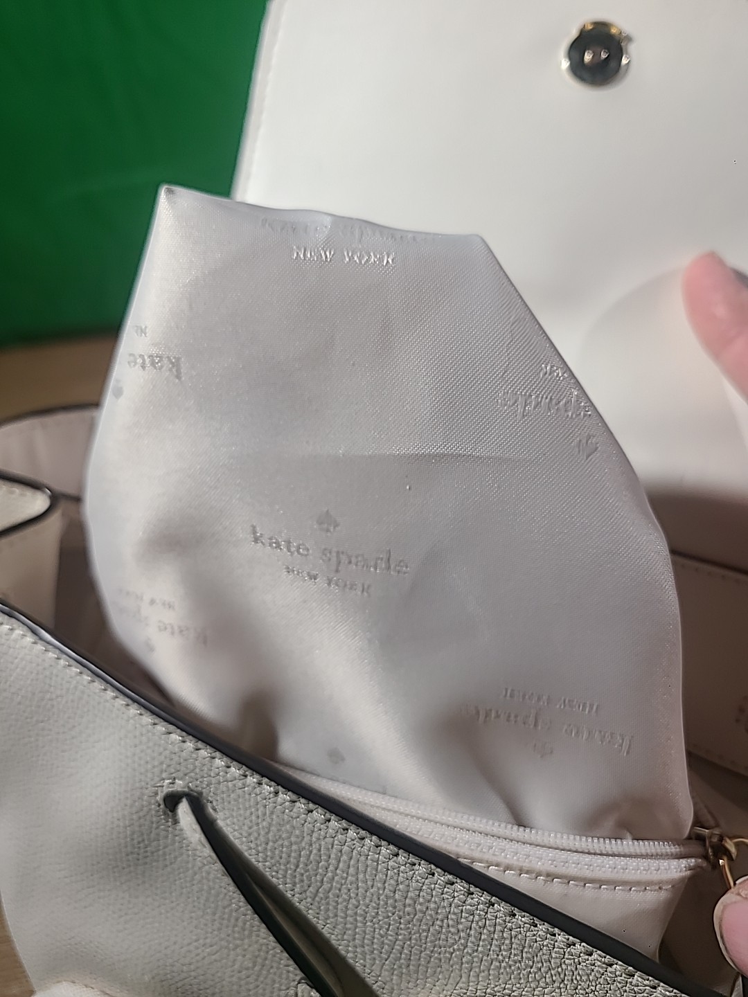 Kate Spade Kristi Medium Flap Backpack Cement Gray Pebble Leather Bag KA695