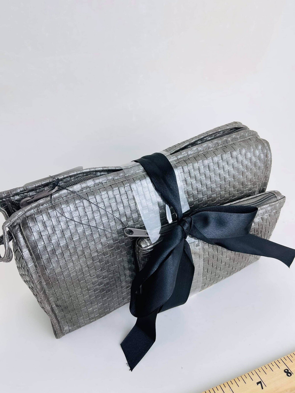 Renewal Gray Pouch With Free 1 smaller Coin Purse 3x9x6 Inch Grey