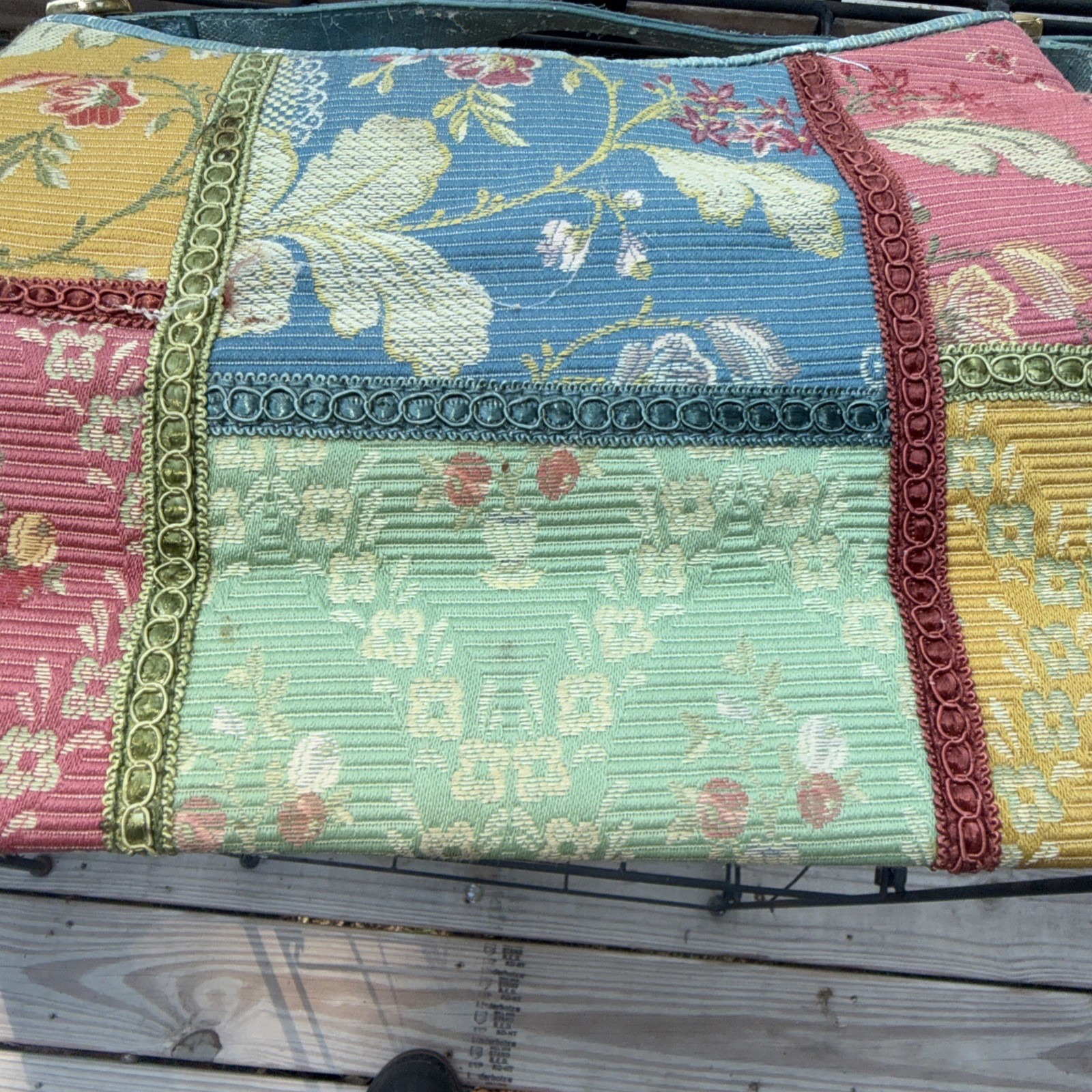 Vintage Bueno Patchwork Corduroy Shoulder Bag Floral Boho Cottagecore Purse Y2K