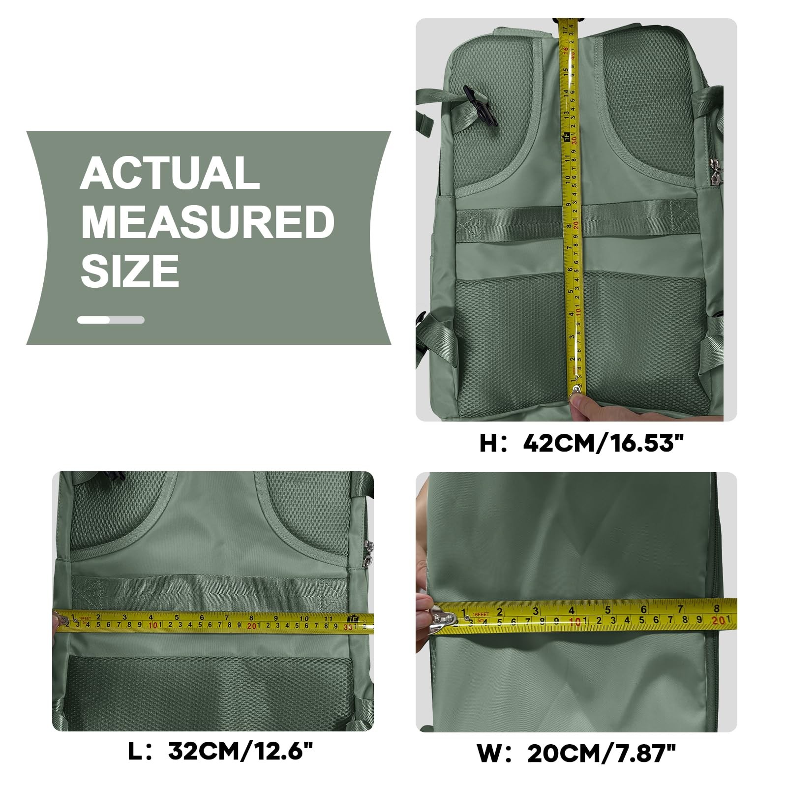 Waterproof Travel Backpack Carry On Hiking Daypack Olive Green