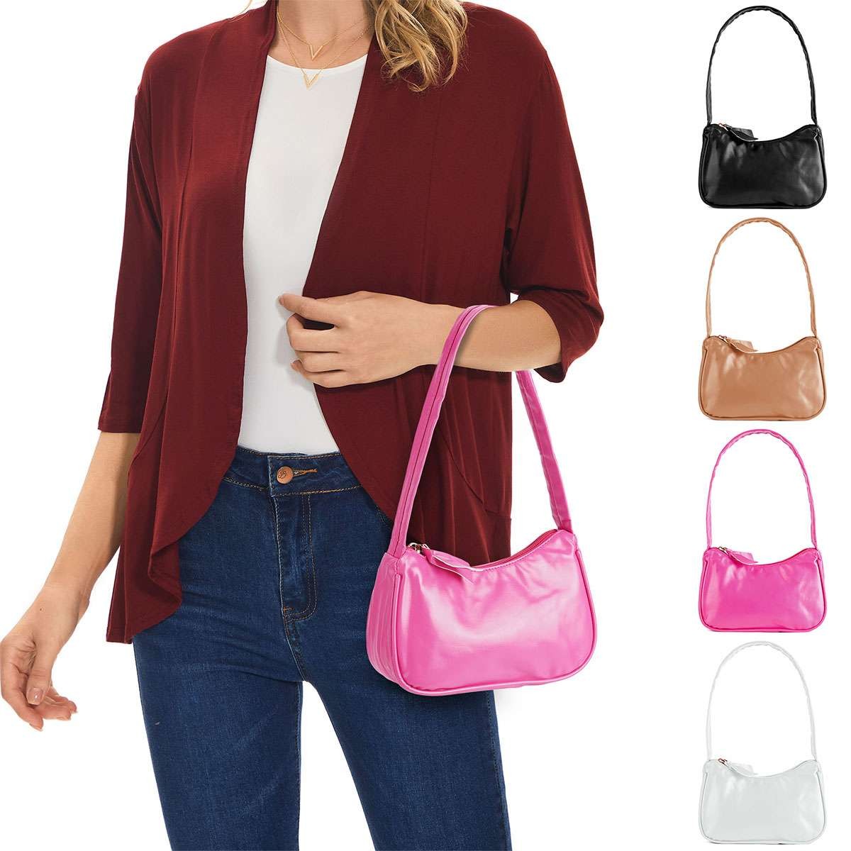 Womens PU Leather Tote Bag Handbags Ladies Purse Satchel Shoulder Underarm Bag