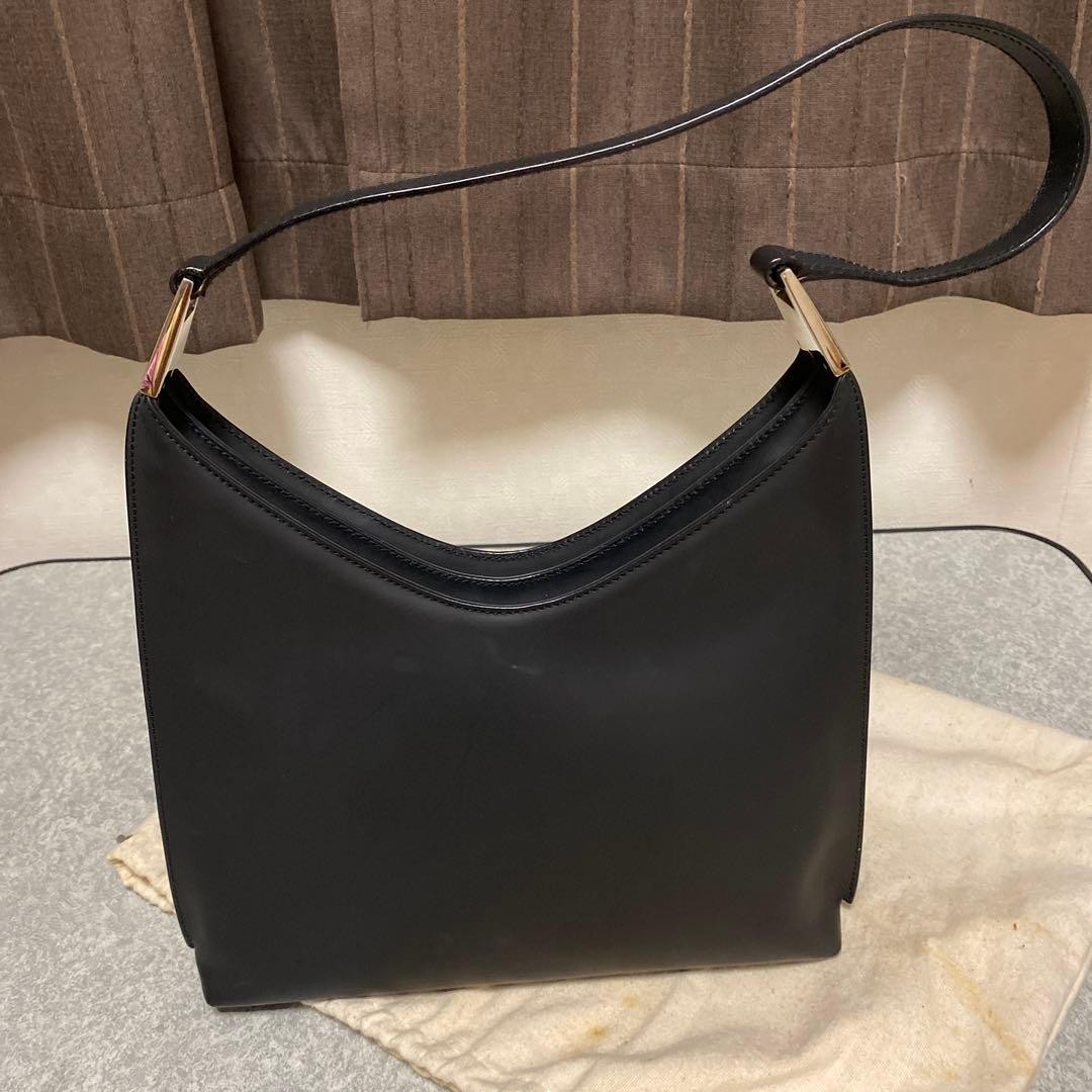 DUTY PAID GUCCI Leather Shoulder Bag Black Women Auth 8.26 x 12.99 x 4.33inch