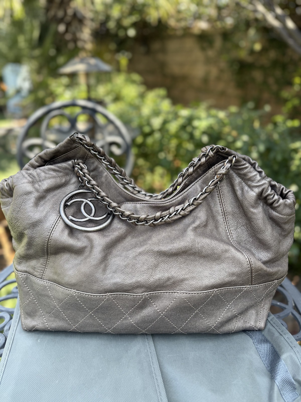 CHANEL Coco Cabas XL Metallic Bronze Hobo Tote
