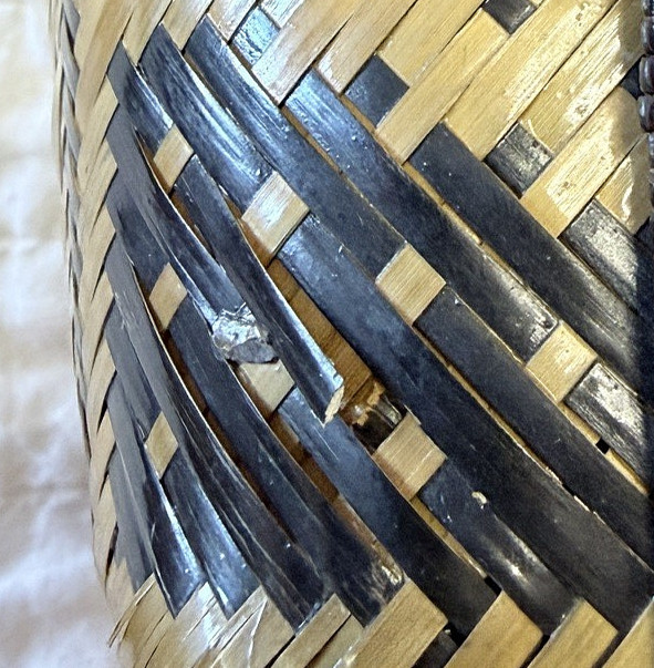 Philippines Palawan Tiruray Tribe Hand Woven Straw Cane River Basket Bag Purse