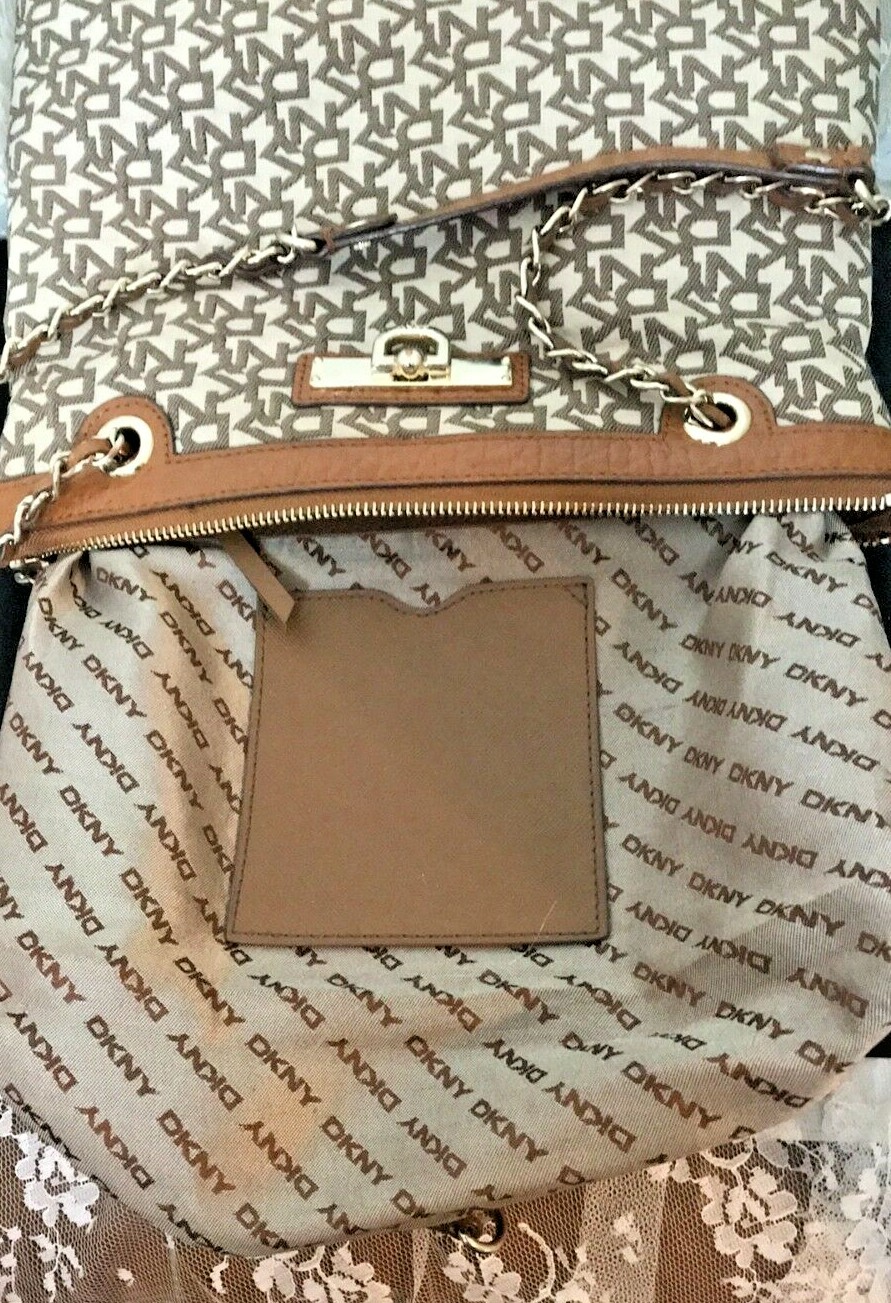 DNYK Signature Cross Body Shoulder Bag 11″ H x 11 1/2″ W x 4″ D