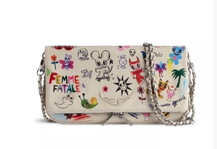10p Zadig Voltaire Rock X Humberto Cruz Clutch Crossbody Shoulder Bag Pristine
