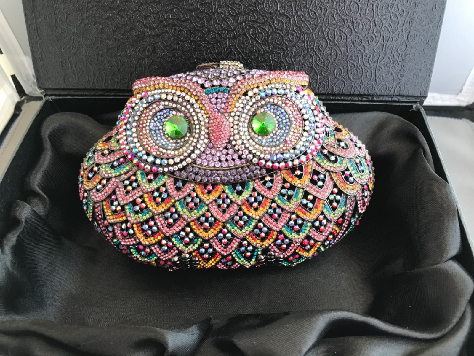 OFF PARK COLLECTION MULTICOLOR IRIDESCENT CRYSTAL CLUTCH