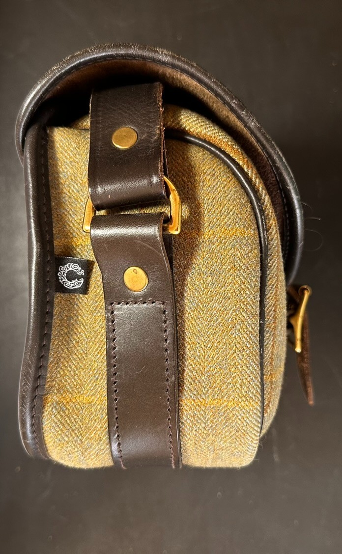Tweed and leather Cartridge Bag by Croots of England