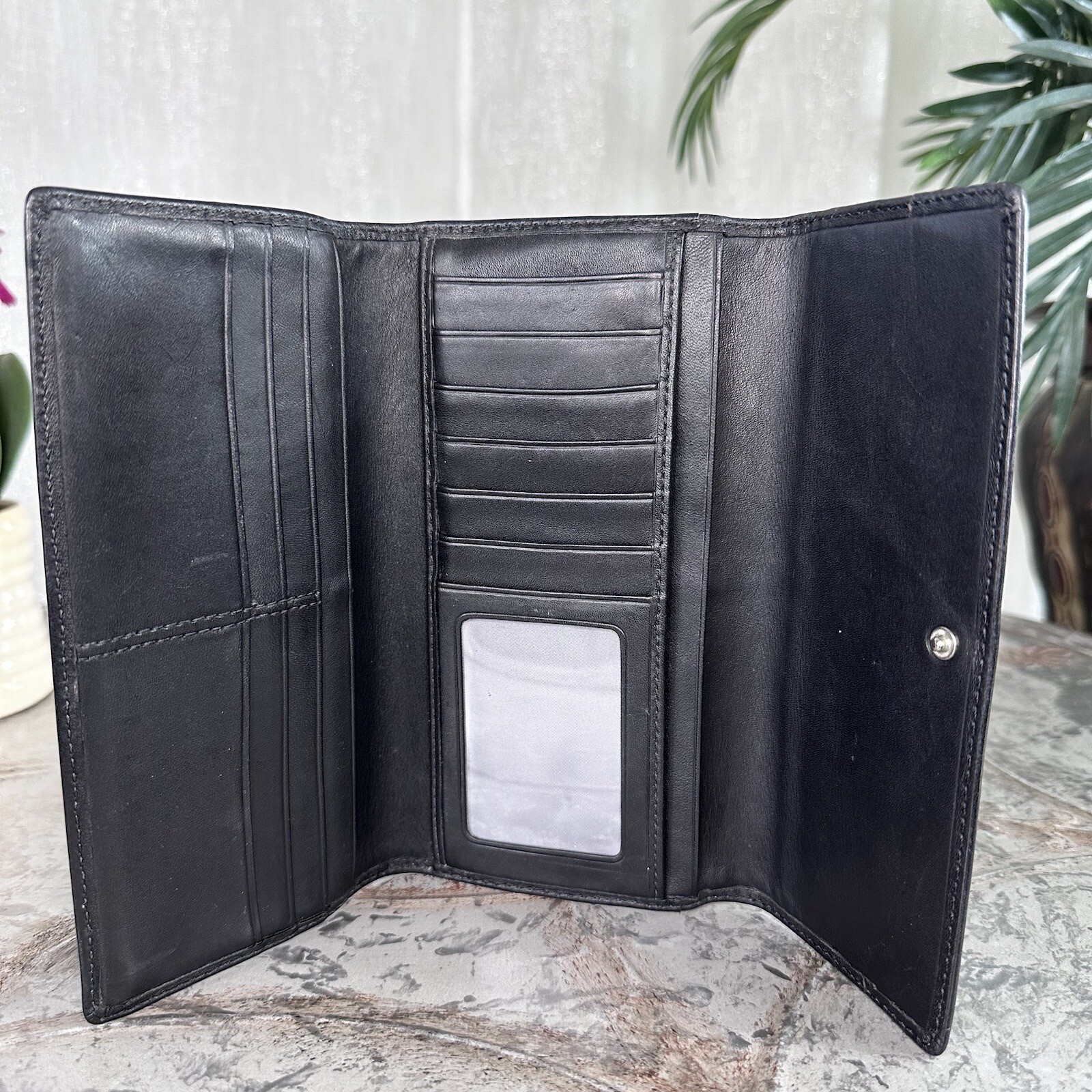Coach Soho Pleated North South Tote F15045 And Trifold Wallet Set SV/Black