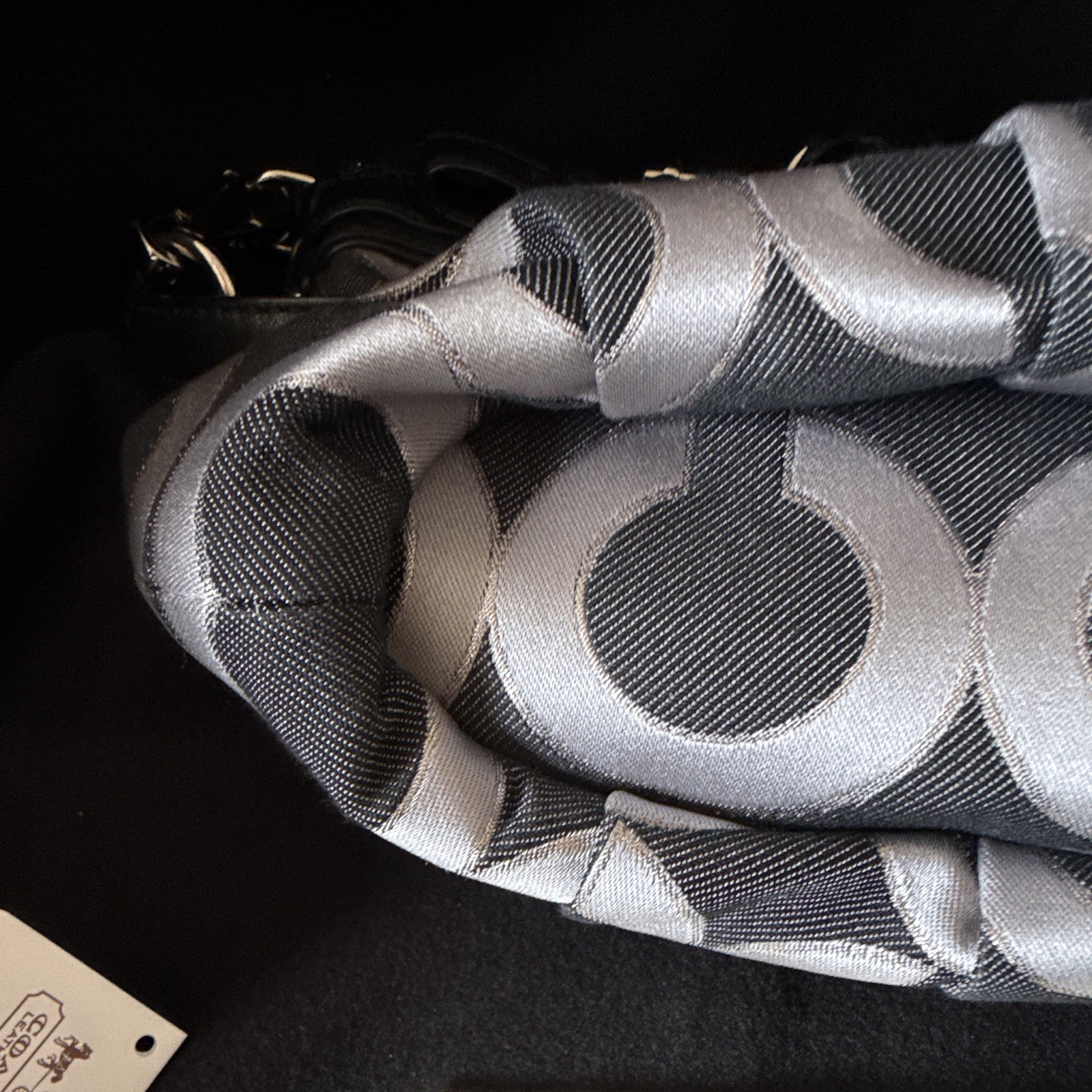 2011-2012 Coach Black/Gray Logo Satchel Top Handle Zip Bag. COACH BAG