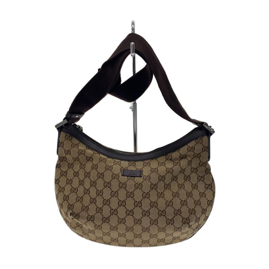 GUCCI GG Canvas Brown Shoulder Bag Model 181092 Auth