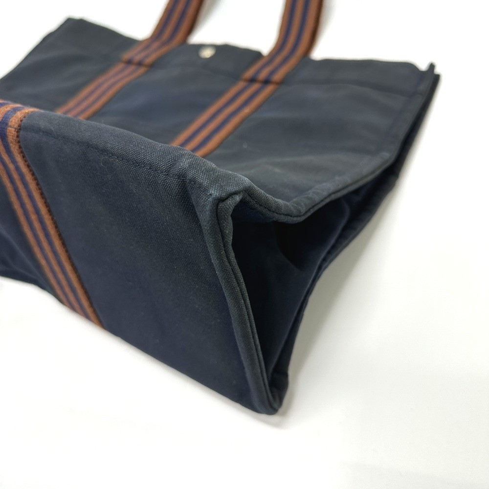 HERMES Fourre Tout GM Tote Bag Women Handbag Navy Canvas Width 46cm Height 31cm