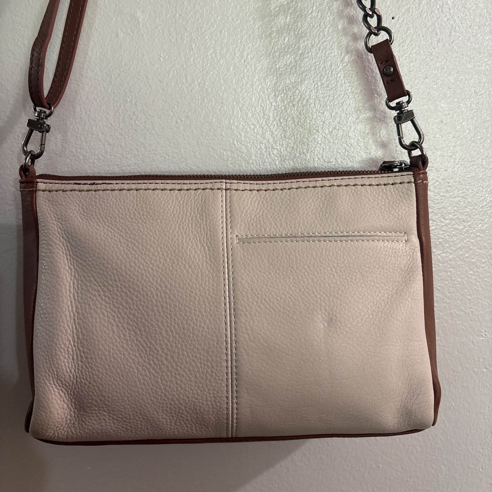 The Sak Crossbody Bag Cream, Teal, And Brown Leather