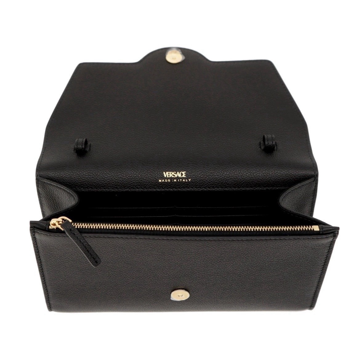 Versace Mini Bag Vitello Convertible Clutch Black $1500 Retail