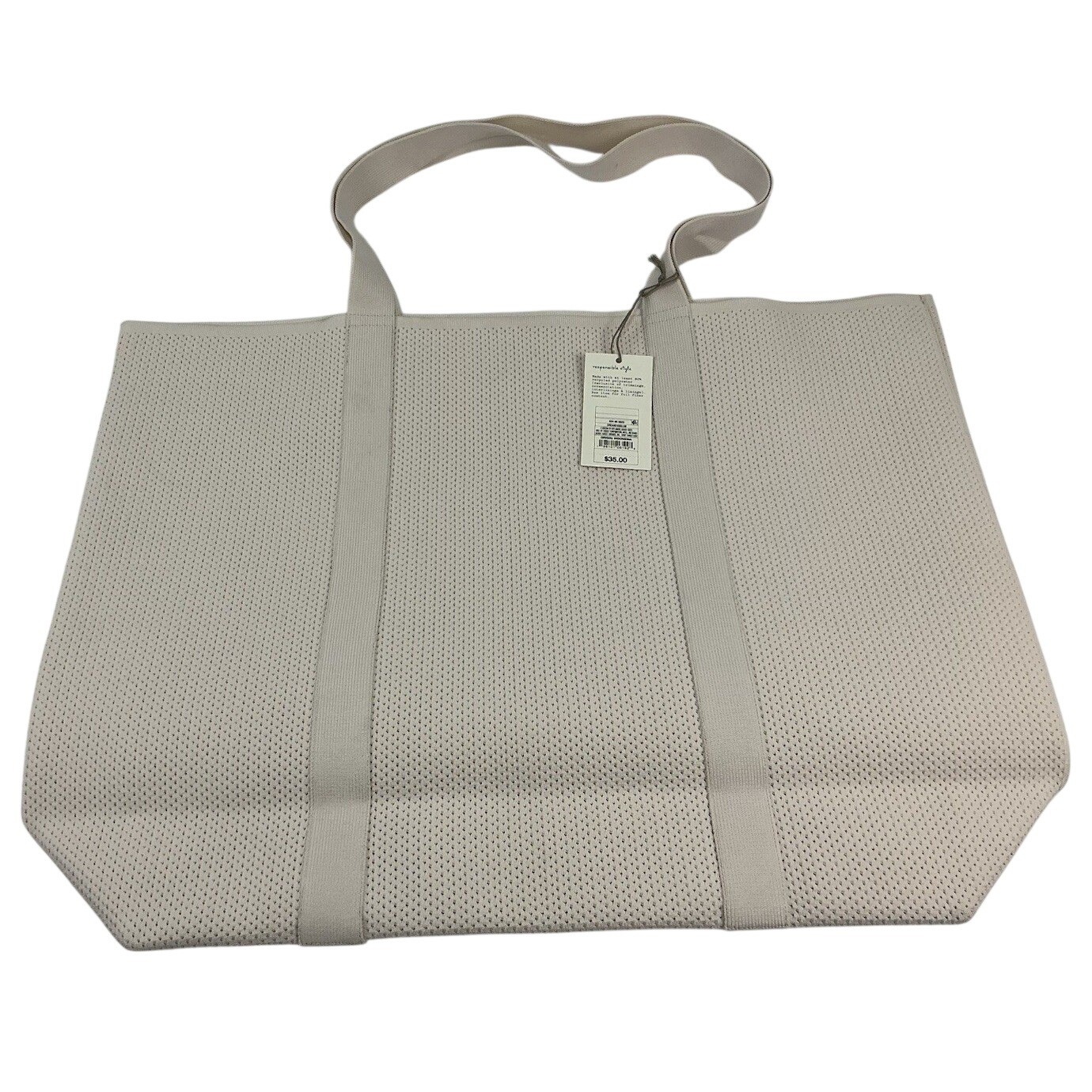 A New Day Oversized Tote Bag Cream Recycled Polyester Mesh XLarge Beach Travel