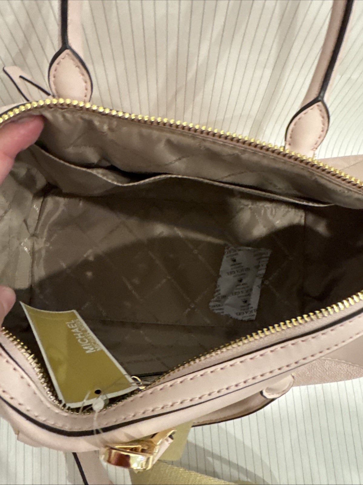 Michael Kors med Duffel Travel Leather Lt Powder Blush