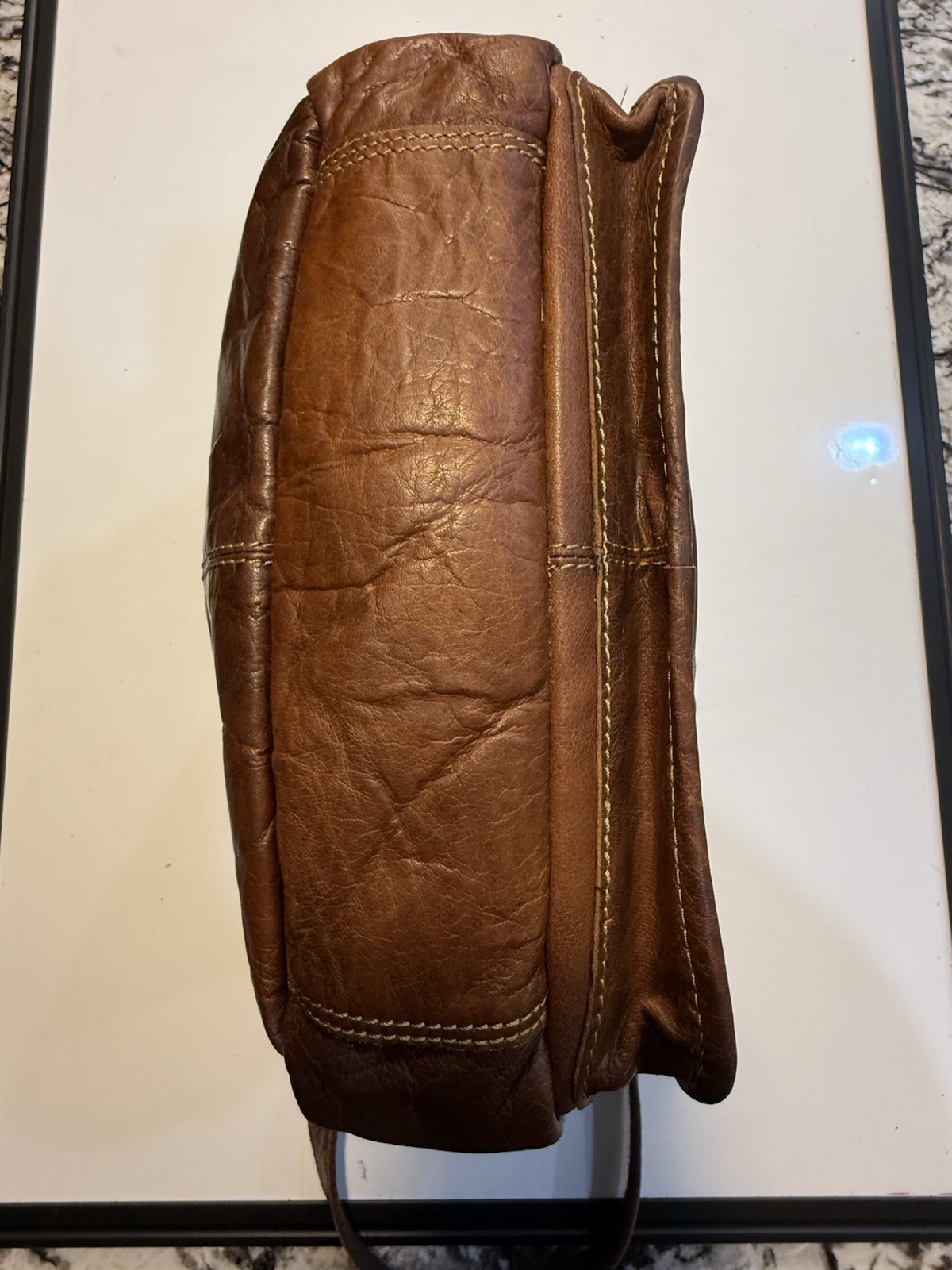 Jack Georges Brown Leather Crossbody Bag Unisex