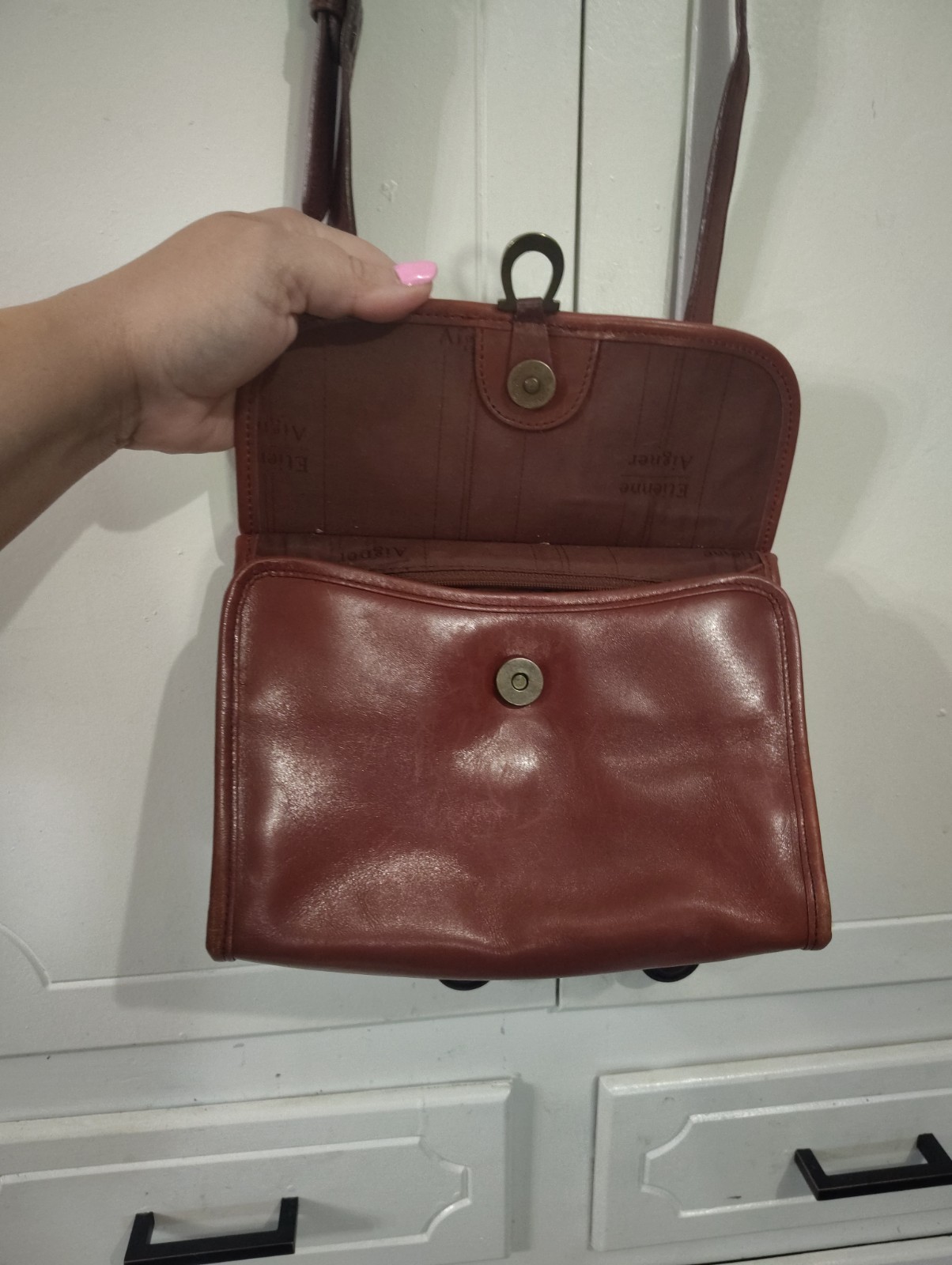 Vintage ETIENNE AIGNER Leather Handbag Purse Shoulder Crossbody Bag Purse