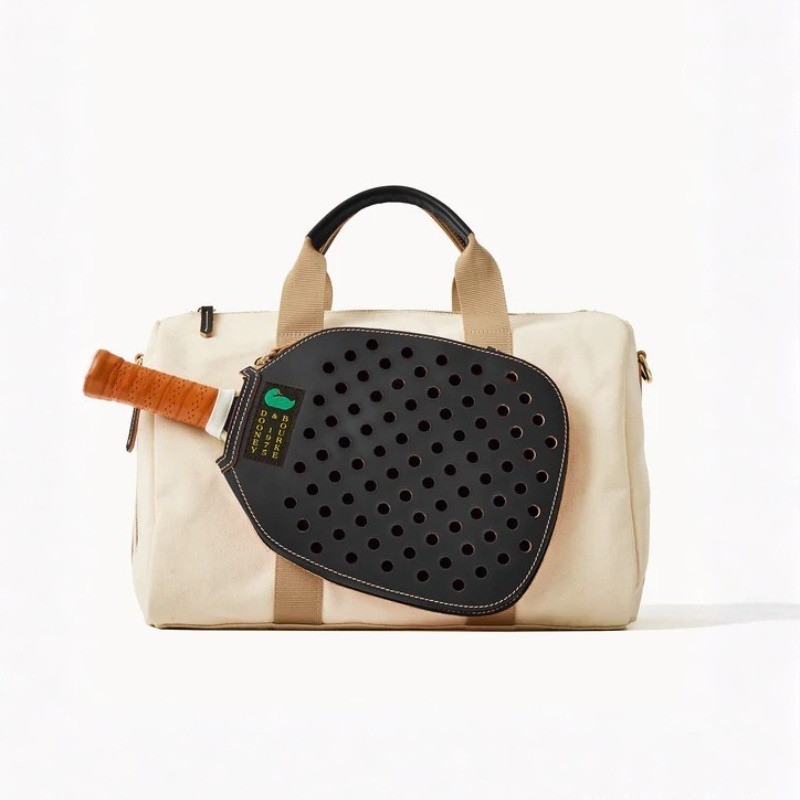 Dooney & Bourke Canvas Pickleball Duffle 40 Natural Black NWT
