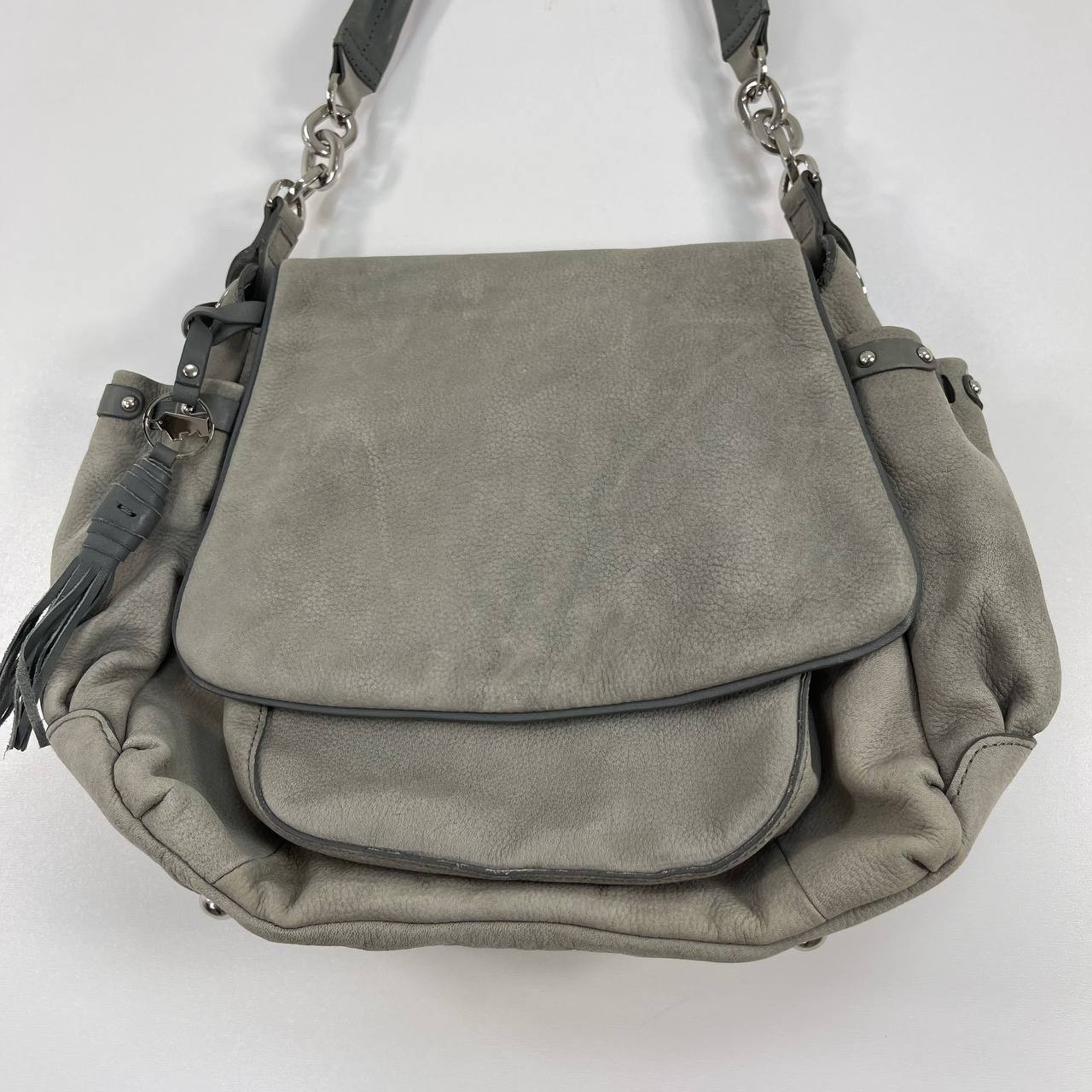 Braun Buffel Gray Leather Shoulder Bag Medium Women Handbag
