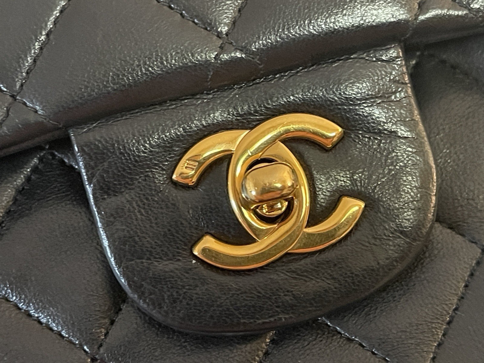 CHANEL Classic Medium Double Flap Bag In Black Quilted Lambskin with 24k GHW
