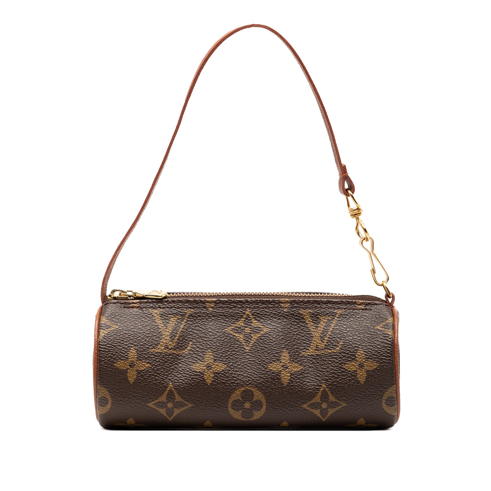 Authenticated Louis Vuitton Monogram Papillon Pochette Brown