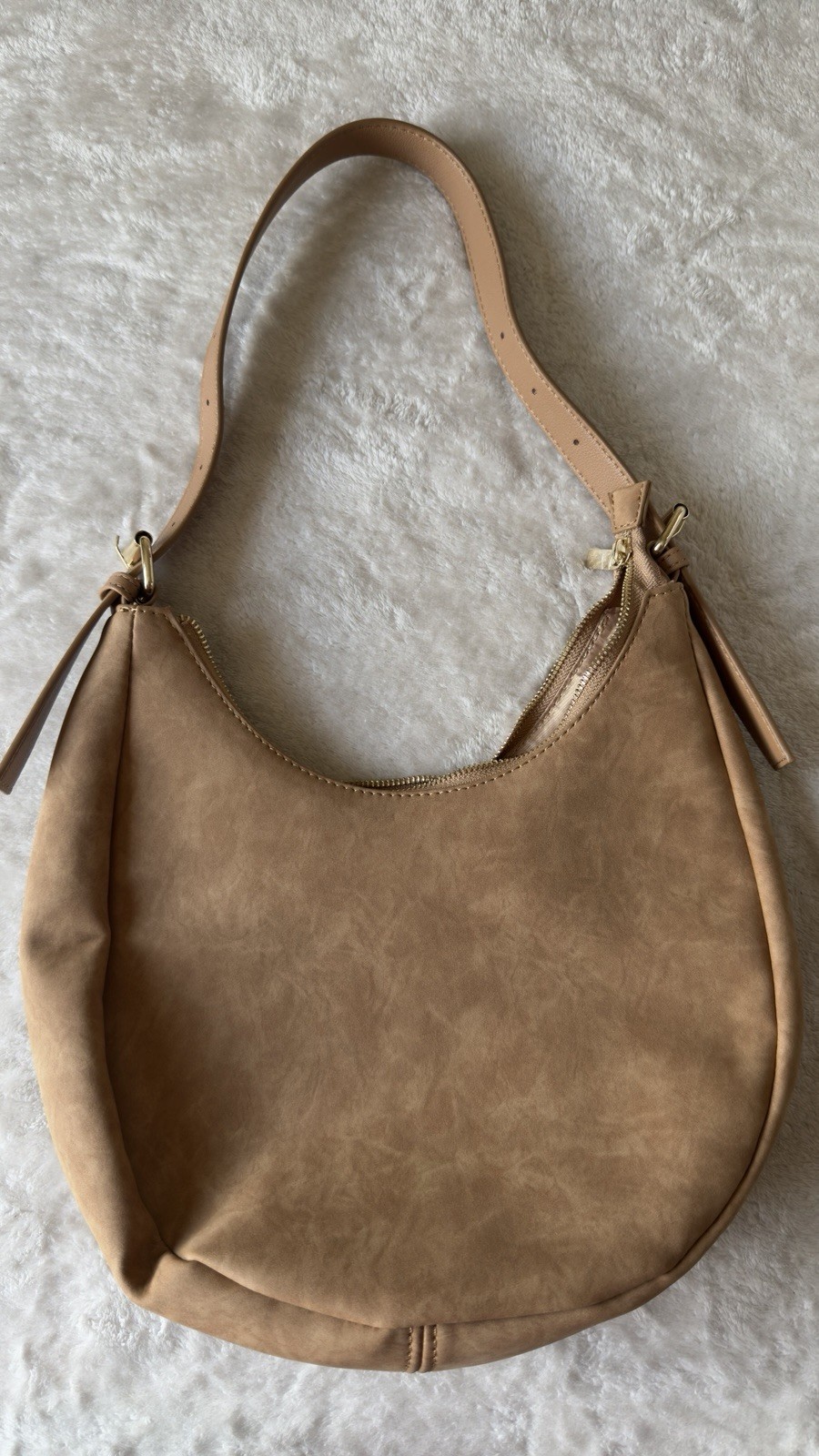 Fourth Studio Brown Crescent Shoulder Bag | Zip Closure | Stylish everyday bag