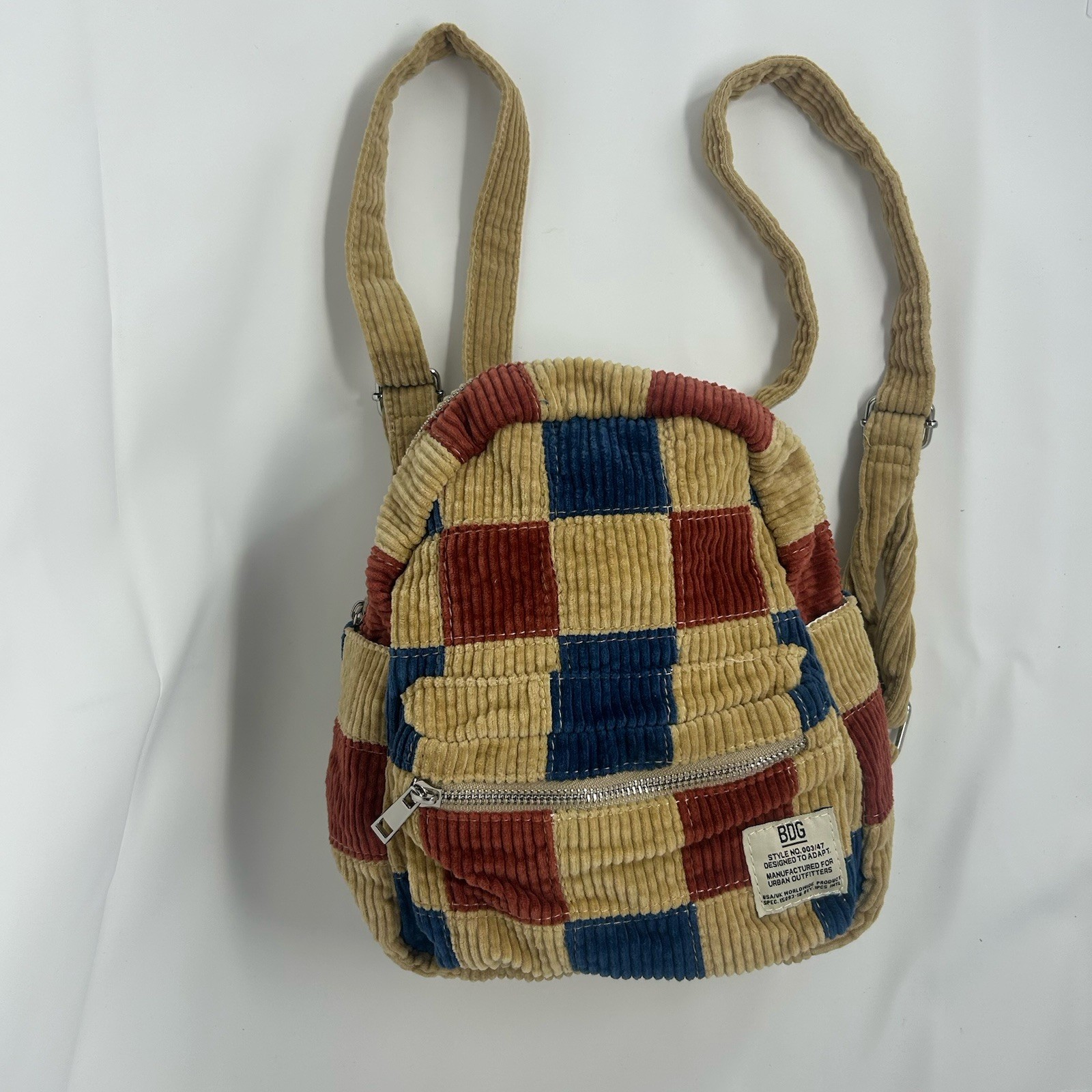 Urban Outfitters BDG Patchwork Mini Corduroy Backpack Free Shipped