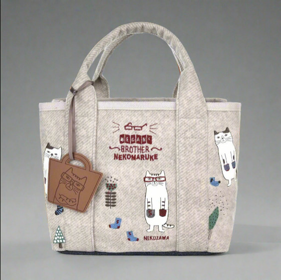 Cat Tote Bag Cream