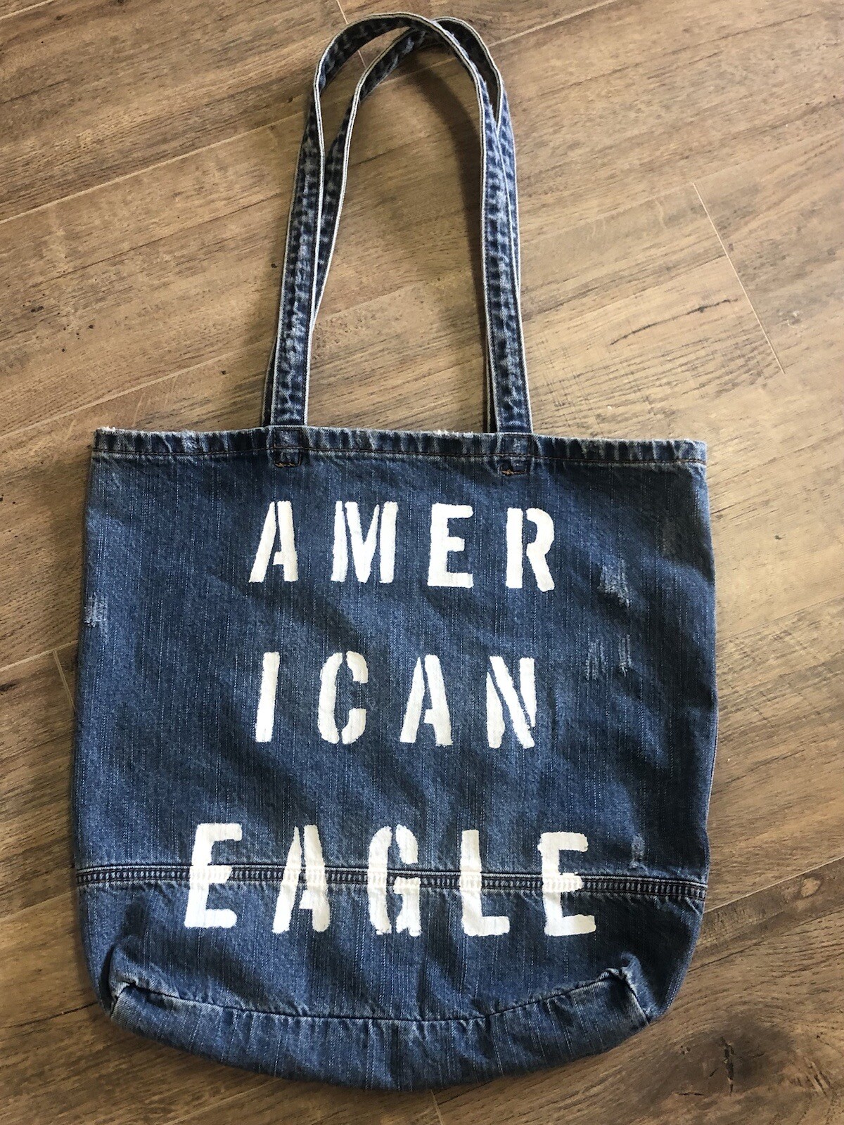 American Eagle Outfitters Jean Denim Bag School Books College Tote Beach Logo