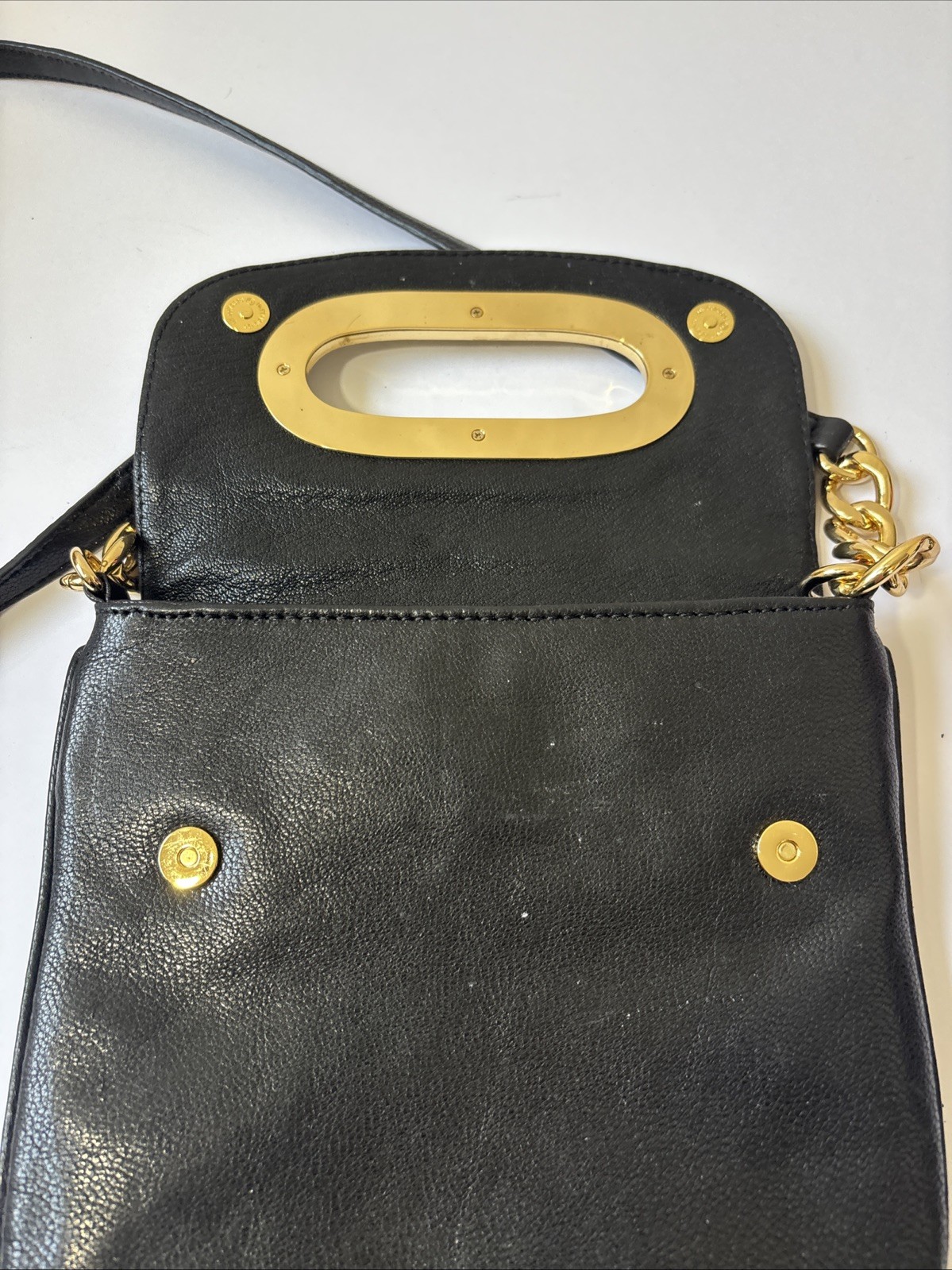 Michael Kors Black Berkley Top Handle Shoulder Strap Leather Crossbody Purse