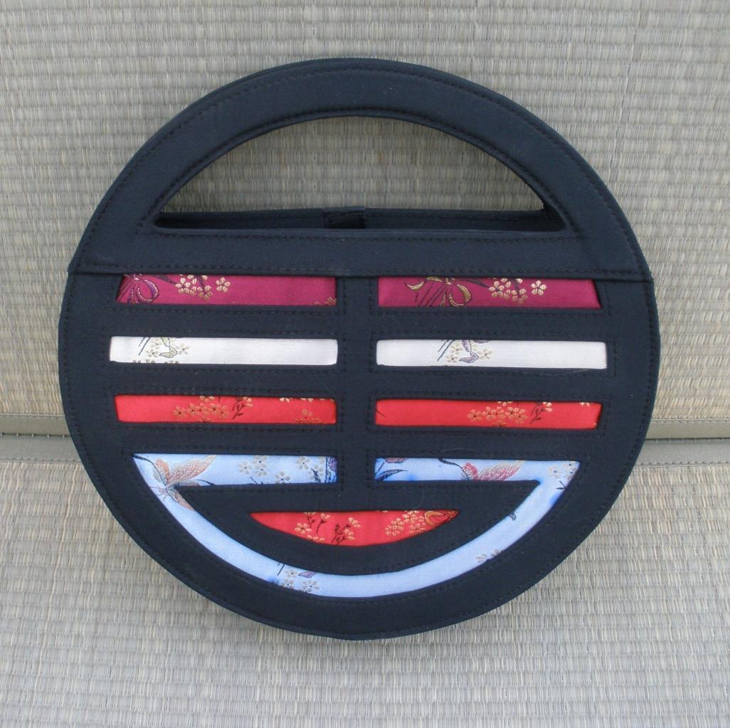 Vintage NOLITA Asian Design Circular Chinese Embroidery Silk Purse Evening