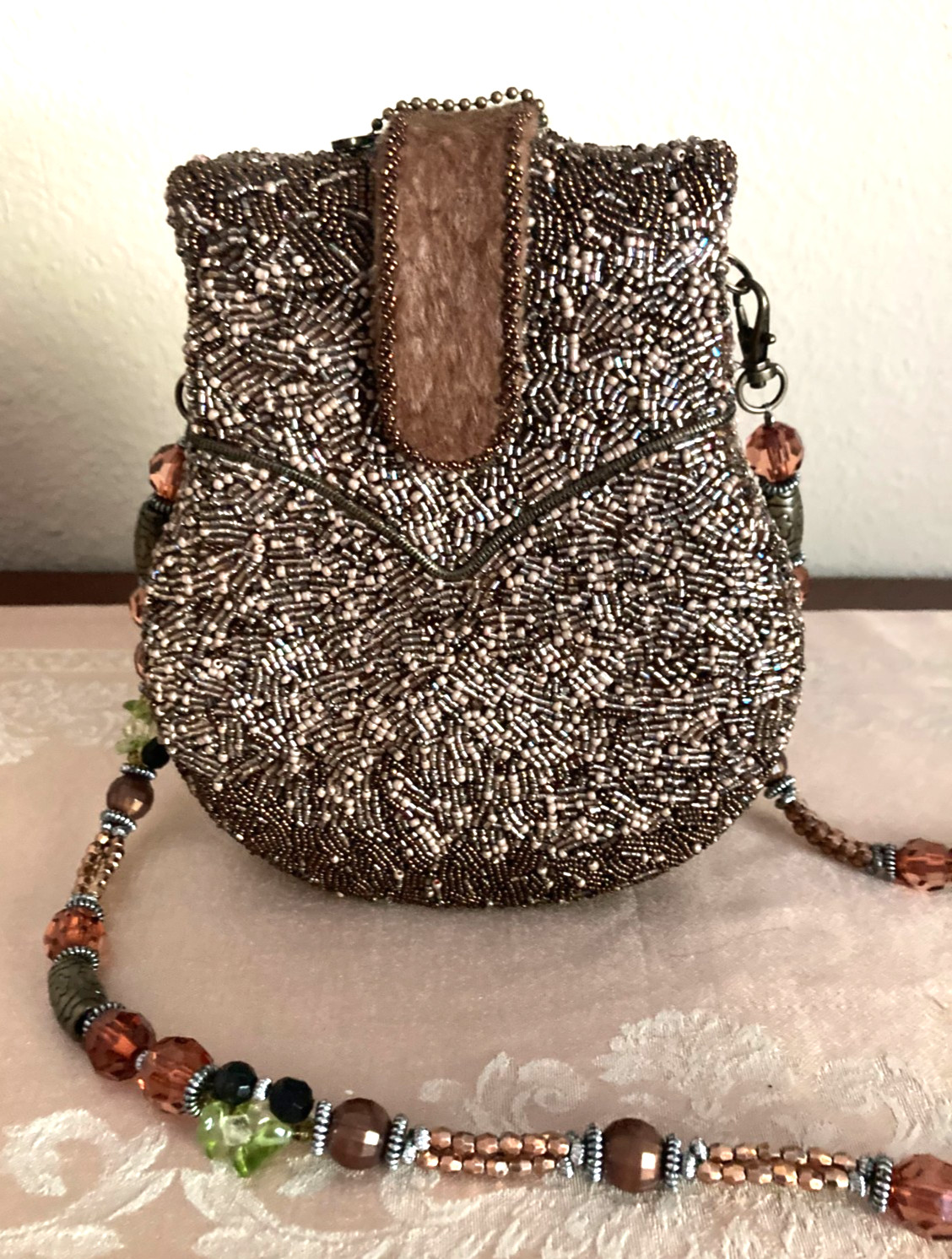 Mary Frances Owl Handbag Beaded Jewels Crossbody Retired Bag Purse