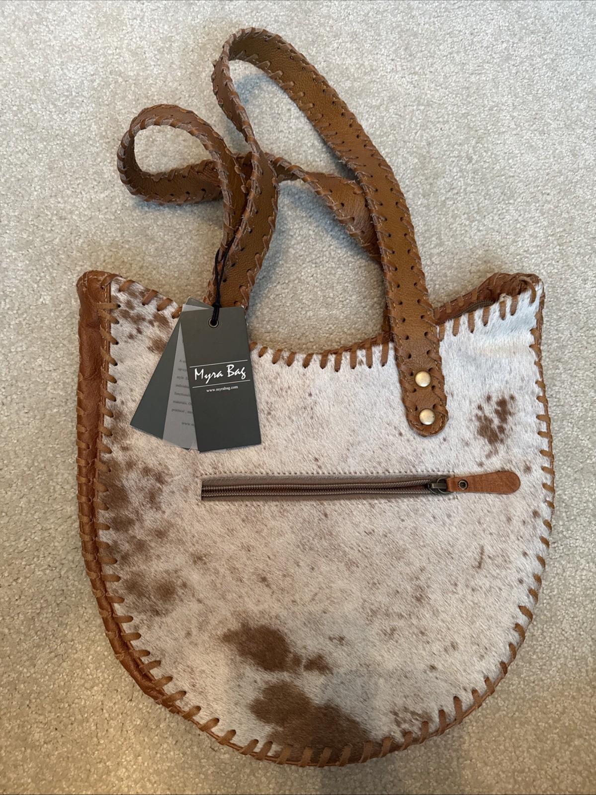 Myra Handbag Forever Young Leather And Hairon Bag S-2536 NWT