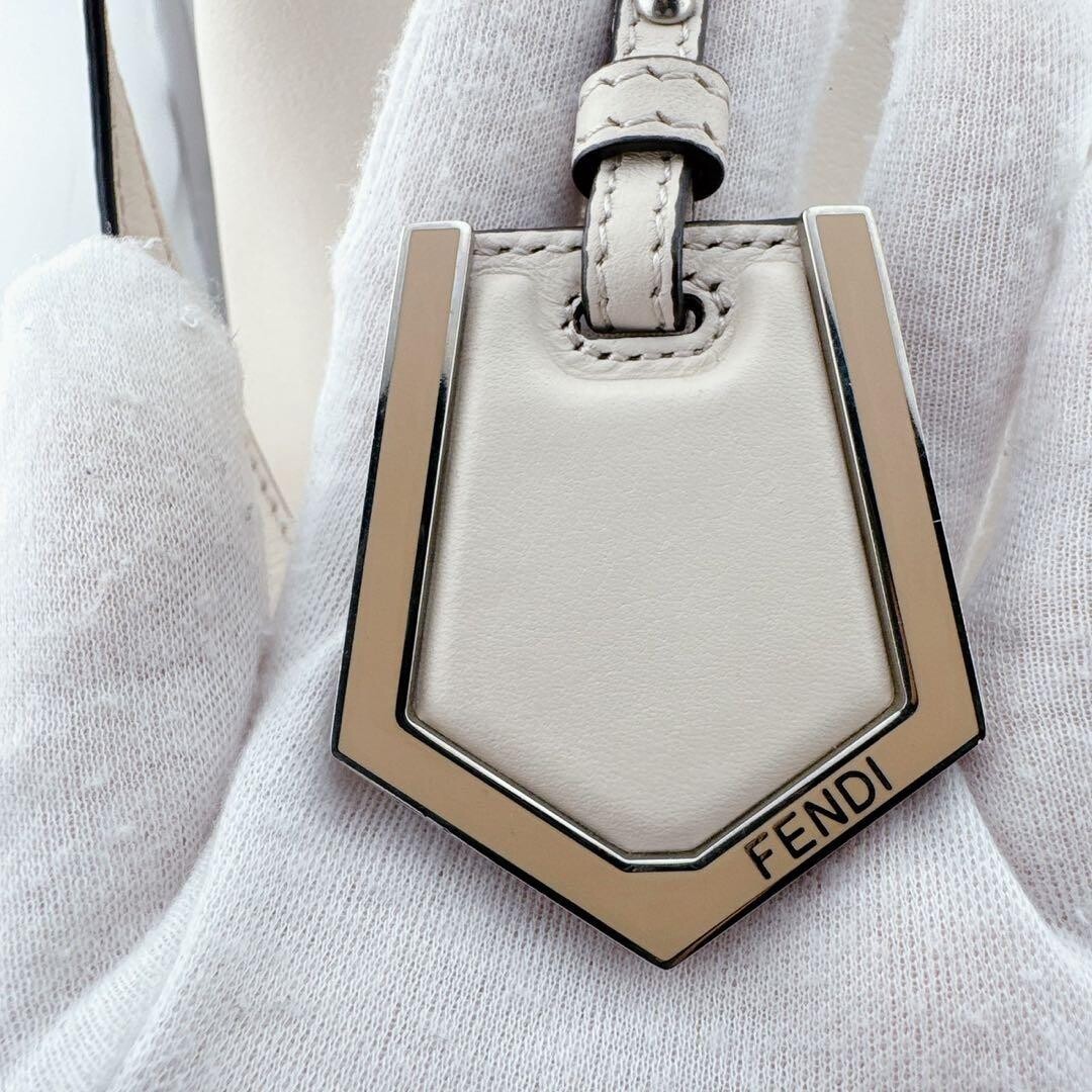 Fendi 2Jours Leather 2 Way Shoulder Bag Beige Gold Hardware Auth From JAPAN